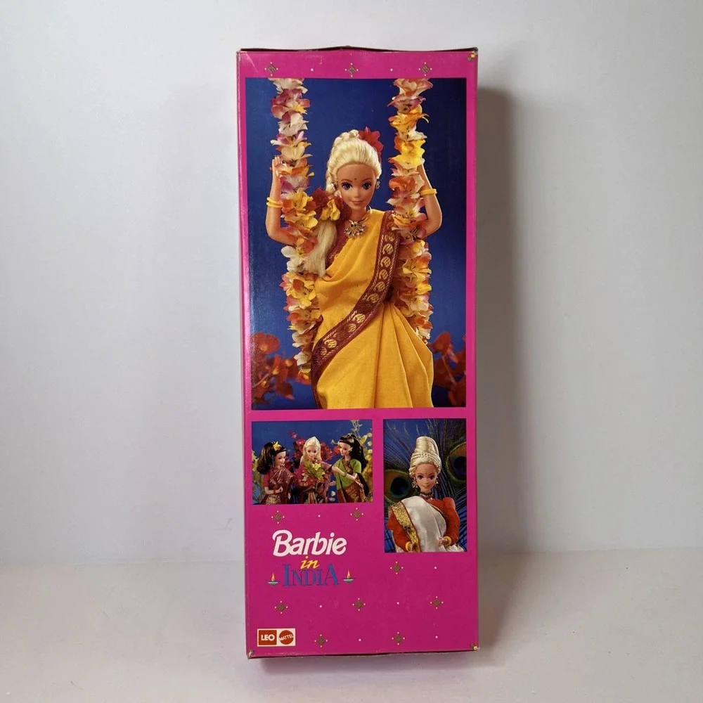 1993 Barbie in India Brunette Blue Pink Outfit Mattel India NIB Vintage